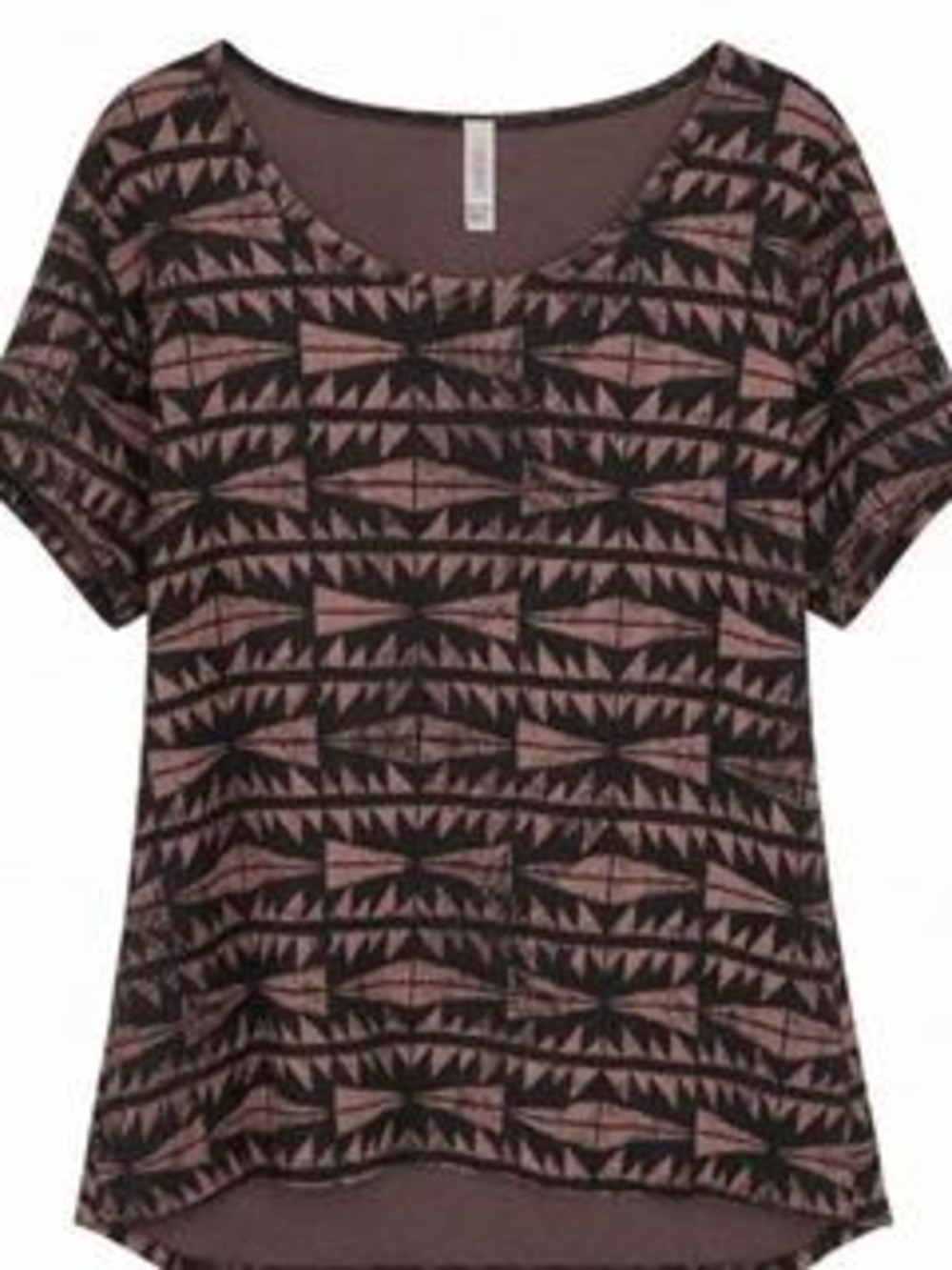 LuLaRoe Printed Tunic Women's XL Pink Black Top Short Sleeve Geometric